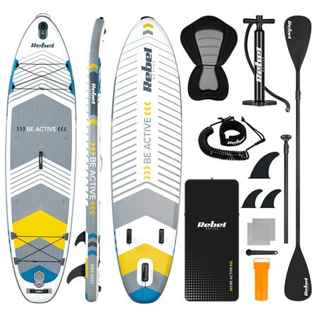 Set placa gonflabila SUP REBEL ACTIVE PADDLE RBA-4507-WH, 335 x 84 x 15 cm (Alb)