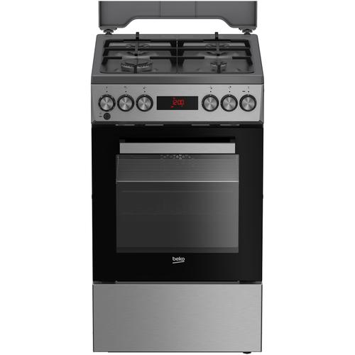Aragaz Beko FSM52331TXDS, Mixt, 4 arzatoare, 3D cooking, Cuptor electric, High-Efficiency Gas Burner, Gatire asistata de abur, SteamShine Cleaning, 8 functii, 60 cm, Clasa A (Inox) - 0 | YEO