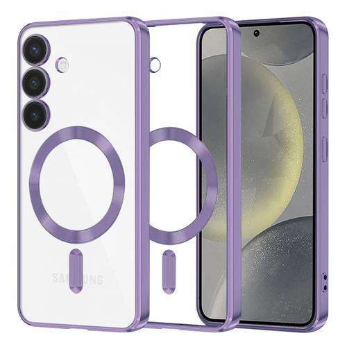 Husa MagSafe pentru Samsung Galaxy S24 S921, Techsuit, Luxury Crystal, Mov Deschis