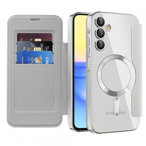 Husa MagSafe Techsuit SmartMag Book  pentru Samsung Galaxy A15 5G A156 / A15 A155 (Gri)