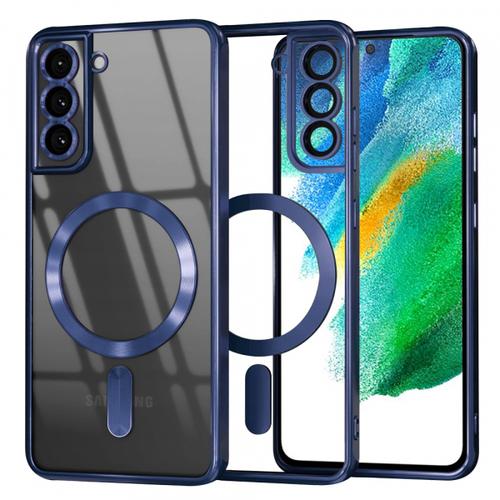 Husa MagSafe pentru Samsung Galaxy S21 FE 5G G990, Techsuit, Luxury Crystal, Albastra