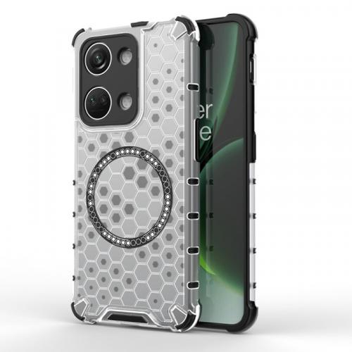 Husa MagSafe pentru OnePlus Nord 3, Techsuit, HoneyComb Shield, Alba