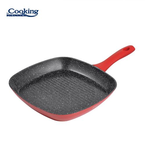 Tigaie grill Heinner Red Stone, Aluminiu forjat, 28 x 4 cm