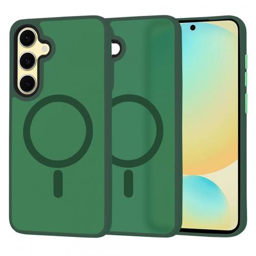 Husa MagSafe pentru Samsung Galaxy S24 FE S721, Techsuit, HaloFrost, Verde