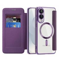 Husa MagSafe pentru Samsung Galaxy S25 Edge S937, Techsuit, SmartMag Book, Mov