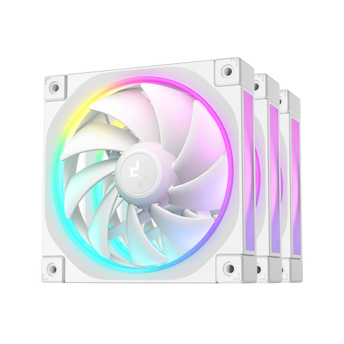 Set ventilatoare Deepcool FL12, 3 x 120mm, 500 - 2150 rpm, iluminare aRGB (Alb)