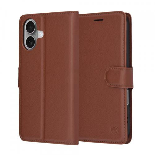 Husa Techsuit Leather Folio pentru Apple iPhone 17, Maro