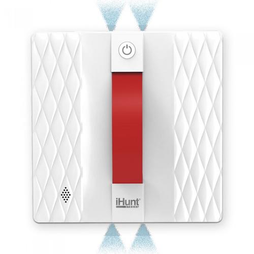 Robot curatare geamuri iHunt Window 5 SUPREME 4X, Telecomanda, 3 moduri curatare, Rezervor 5 ml, 3400 Pa, Spray Inteligent, UPS Autonomie 25 minute (Alb/Rosu)