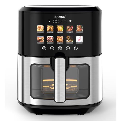Friteuza cu aer cald Samus AF6.5H-S1701DW, 6.5 l, 1700 W, Timer 0-60 minute, 10 programe (Negru/Inox) Friteuza cu aer cald Samus AF6.5H-S1701DW, 6.5 l, 1700 W, Timer 0-60 minute, 10 programe (Negru/Inox)