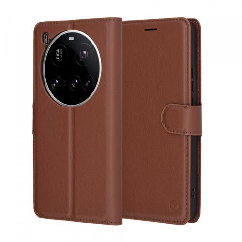 Husa pentru Xiaomi 15 Ultra, Techsuit, Leather Folio (Maro)