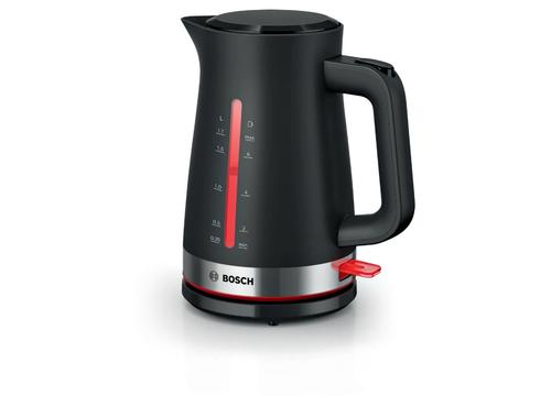 Fierbator de apa Bosch TWK4M223 , 1.7l, filtru de calcar, oprire automata, protecţie împotriva supraincalzirii şi funcționarii fara apa, oprire în momentul ridicarii canii de pe suport (Negru)
