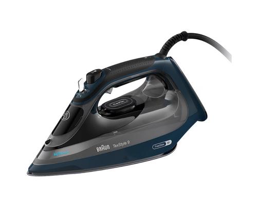 Fier de calcat Braun TexStyle 9 SI9682DB, 3200W, jet de abur 260g/min, abur variabil 0-60 g/min, talpa EloxalPlus, sistem ActiClean, rezervor 330 ml, tehnologie FreeGlide 3D, oprire automata, sistem antipicurare (Negru/Albastru)
