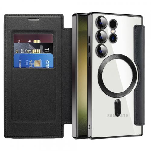 Husa MagSafe pentru Samsung Galaxy S23 Ultra S918 Techsuit SmartMag Book (Negru)
