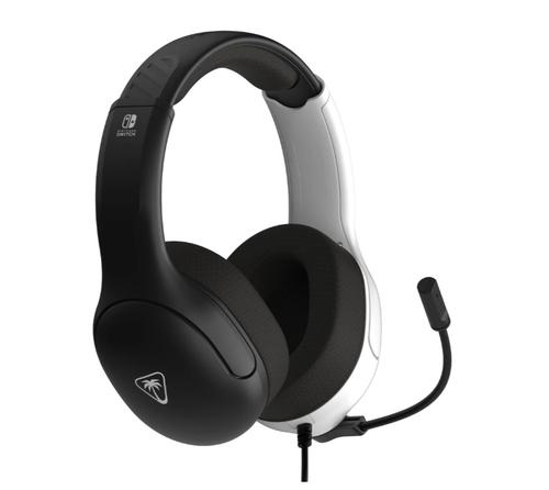 Casti Gaming cu fir Turtle Beach Airlite Fit, Jack 3.5mm, Microfon, Nintendo Switch (Negru/Alb)