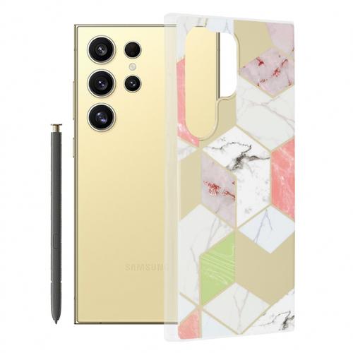 Husa pentru Samsung Galaxy S24 Ultra S928, Techsuit, Marble, Multicolor