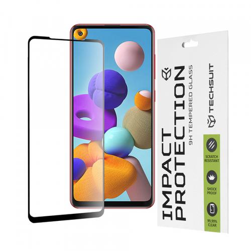Folie de protectie Ecran Techsuit pentru Samsung Galaxy A21s A217 / A21 A215, Sticla Securizata, Full Glue, 111D (Negru)