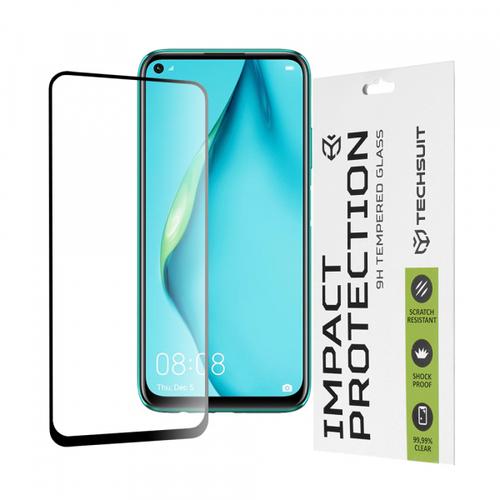 Folie de protectie Ecran Techsuit pentru Huawei P40 lite 4G / P20 lite (2019), Sticla Securizata, Full Glue, 111D (Transparent/Negru)