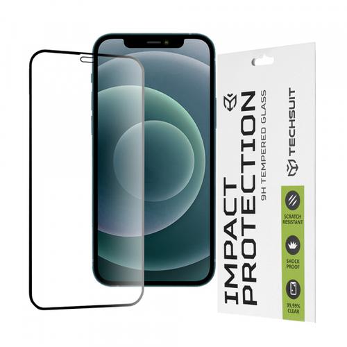 Folie de protectie Ecran Techsuit pentru Apple iPhone 12 Pro Max, Sticla Securizata, Full Glue, 111D (Transparent/Negru)