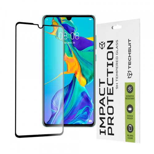 Folie de protectie Ecran Techsuit pentru Huawei P30, Sticla Securizata, Full Glue, 111D (Transparent/Negru)