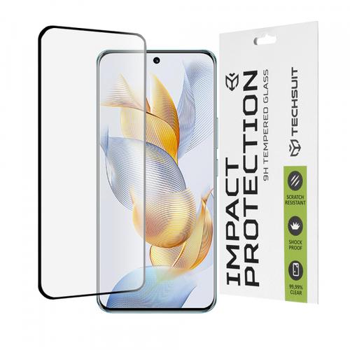 Folie de protectie Ecran Techsuit pentru Honor 90, Sticla Securizata, Full Glue, 111D (Transparent/Negru)
