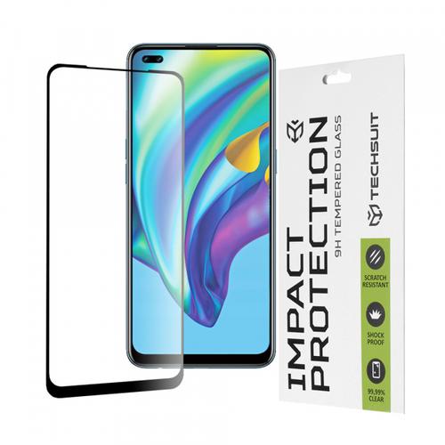 Folie de protectie Ecran Techsuit pentru Oppo Reno4 Lite, Sticla Securizata, Full Glue, 111D (Transparent/Negru)
