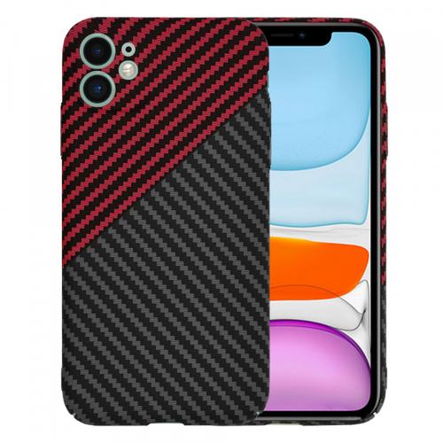 Husa pentru Apple iPhone 11, Techsuit, Carbonite FiberShell, Neagra Rosie
