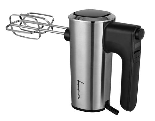 Mixer de mana Fram FHM-4006DSS, 400 W, 6 Viteze + Turbo, Ecran LCD, Teluri si carlige inox (Negru/Inox)