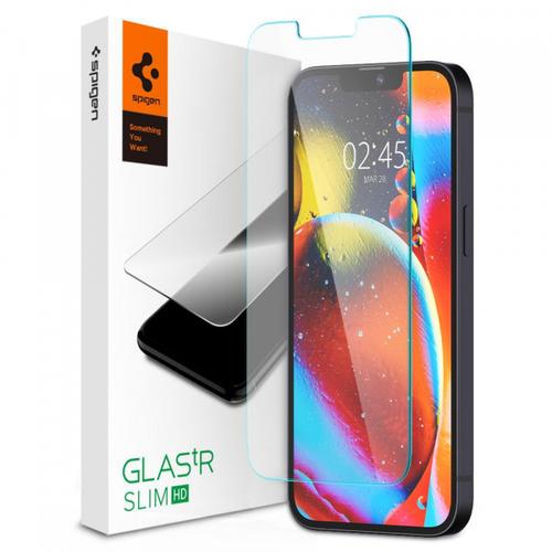 Folie de protectie Ecran Spigen GlastR Slim pentru Apple iPhone 16e / 14 / 13 Pro / 13, Sticla Securizata, Full Glue