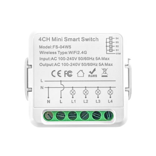 Releu LUXION 4 Canale cu Timer, Wi-Fi, Control Aplicatie (Alb)