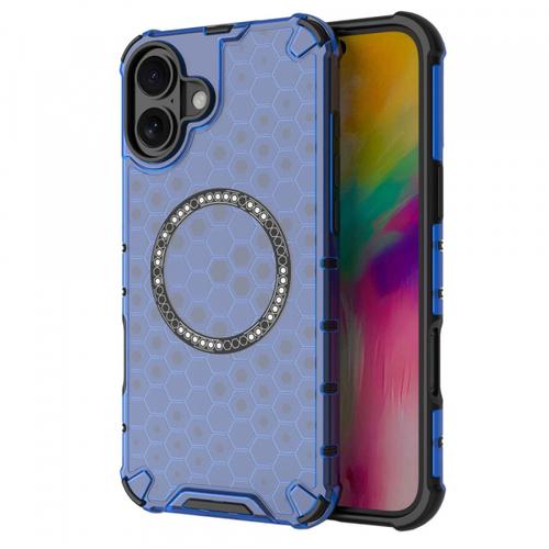 Husa MagSafe pentru Apple iPhone 16, Techsuit, HoneyComb Shield, Albastra
