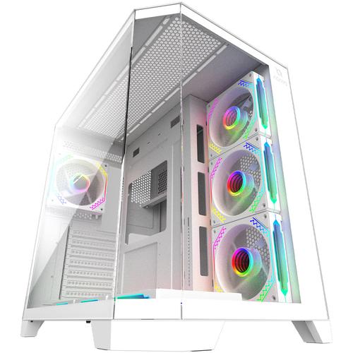 Carcasa AQIRYS Titan ARGB, Middle Tower, Tempered glass, Alb