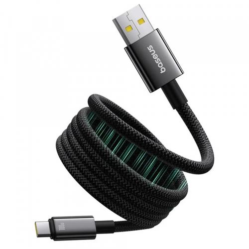 Cablu Date si Incarcare USB-A - USB-C Baseus Tungsten Gold P10319805111-02, 100W, 1m, Negru