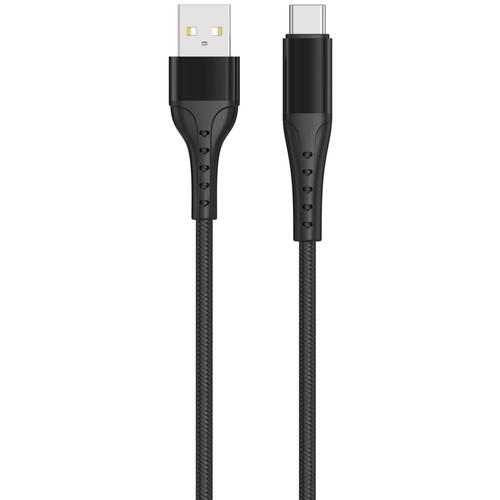 Cablu de date Lemontti Bending Aluminum, USB-A la Type-C, Fast Charge, 1.5m, Negru