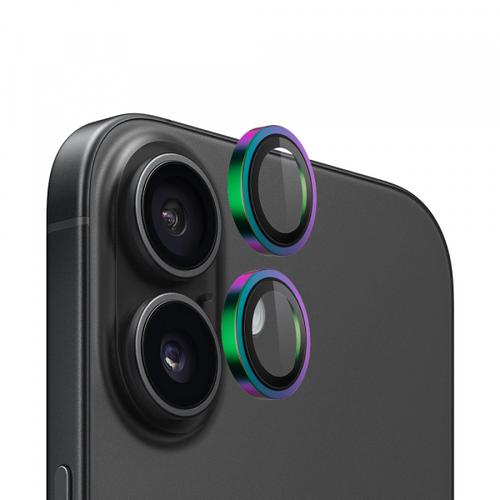 Folie de protectie Camera Spate Blueo Metal Frame pentru Apple iPhone 16 Plus / 16, Sticla Securizata (Multicolor)