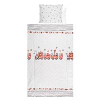 Set Lenjerie Pat Lorelli Train Grey, 4 piese, Bumbac Ranforce, 70 x 140 cm