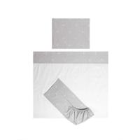 Set lenjerie pat 60 x 120 cm Lorelli Tiny Dream, 3 piese, bumbac ranforce, Gri