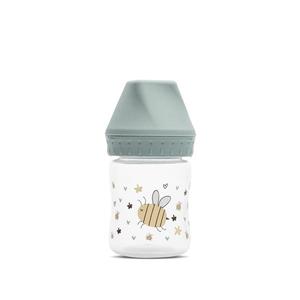 Biberon cu gat larg Lorelli My Friend Iceberg Green, tetina moale din silicon, 0 luni+, 125 ml