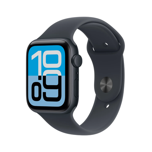 Smartwatch Apple Watch SE 3 (2025), GPS, 44mm, Ecran Retina LTPO OLED, Chip S10 cu Procesor Dual-Core, 64GB Flash, Wi-Fi, Bluetooth, Curea Sport Band M/L (Negru) - 0 | YEO