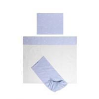 Set lenjerie pat 60 x 120 cm Lorelli Tiny Dream, 3 piese, bumbac ranforce, Albastru