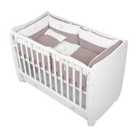 Set lenjerie pat 15 piese Lorelli Jersey, 60x120 cm, cu broderie, Bej