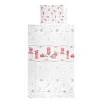 Set lenjerie pat 4 piese Lorelli Bears & Pillows Beige, bumbac ranforce