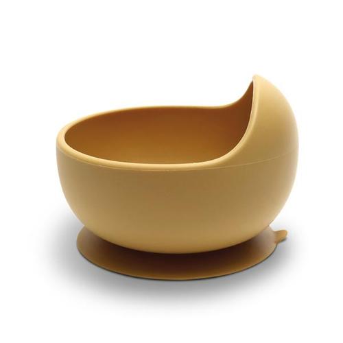 Bol de hranire din silicon natural Lorelli, cu ventuza, 6 luni+, Galben