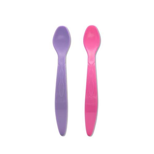 Set de 2 lingurite flexibile Lorelli, cu maner lung, margine rotunjita, Roz/Mov