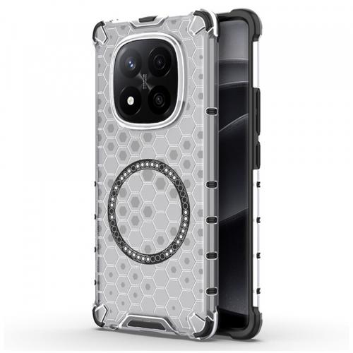 Husa MagSafe pentru Xiaomi Redmi Note 14 Pro+ 5G, Techsuit, HoneyComb Shield (Transparent/Negru)