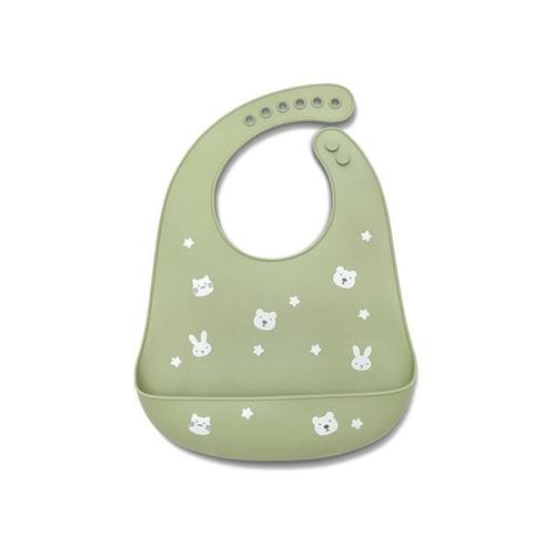 Baveta din silicon cu buzunar frontal Lorelli, reglabila, 6 luni+, Verde