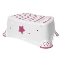 Inaltator baie Lorelli Stars Pink, antiderapant, 40.5x29x14 cm, Alb