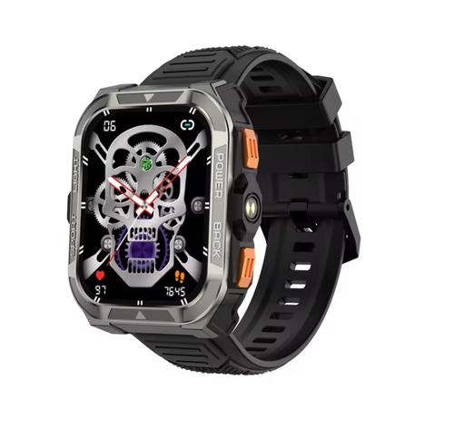 Smartwatch Blackview W80 Pro, Ecran TFT Tactil 1.91inch, Asistent Vocal, GPS, Lanterna LED, Monitor Ritm Cardiac si Oxigen in Sange, Mod Sport, 900mAh (Negru)