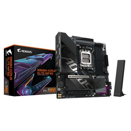 Placa de baza GIGABYTE B850M AORUS ELITE WIFI6E, AMD B850, AM5, DDR5, mATX