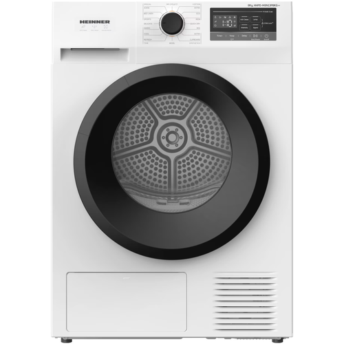 Uscator de rufe HEINNER HHPD-M8N13PBKE+, Pompa de caldura, 8 kg, Clasa E, 16 programe, Display LED (Alb)