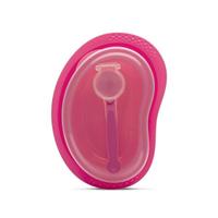 Set de hranire 3 piese Lorelli, contine farfurie, castron cu capac, lingurita, 6 luni+, Roz